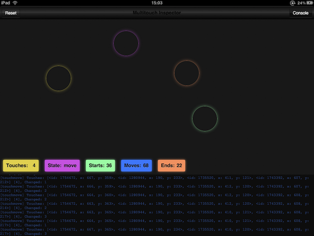 Screenshot of the Multitouch Inspector