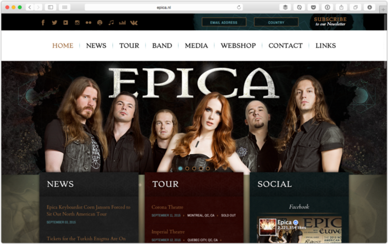 The website of Epica